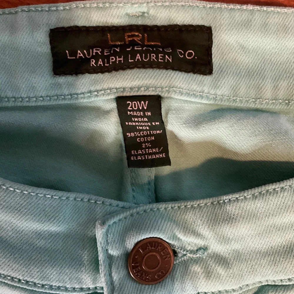 Lauren Ralph Lauren Aqua Womens Five Pocket Button Fly Jeans Size 20W‎
